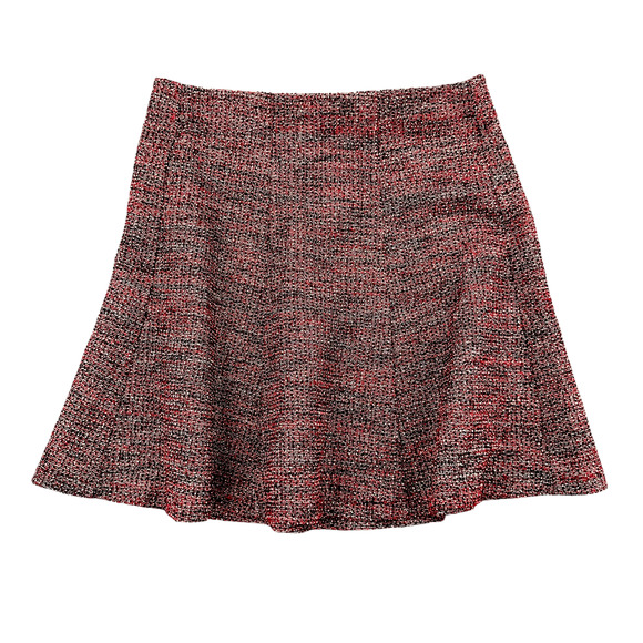 Loft Burgundy Tweed Textured Knee Length Aline‎ Skirt Womens Petite Medium - Picture 1 of 7